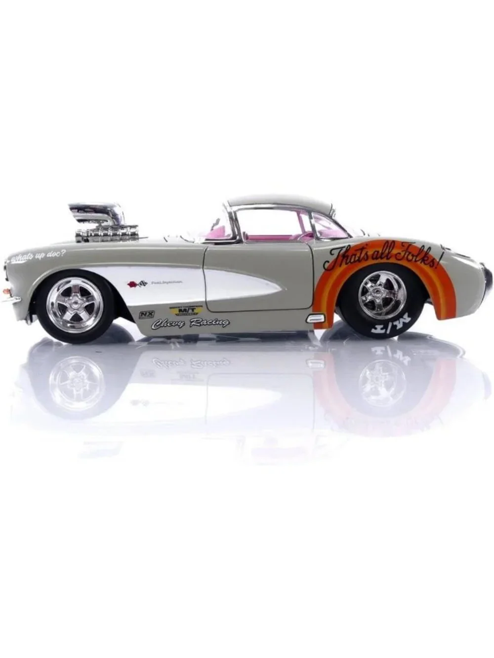 Vintage 1957 Corvette Die-Cast Car with Bugs Bunny Figure - Collectible Toy for